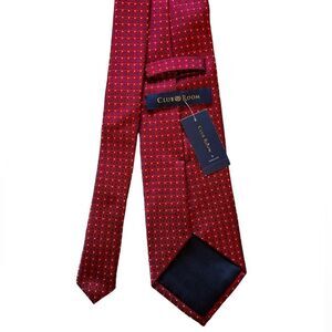 NWT Club Room 100% Silk Red Tie Polka Dot